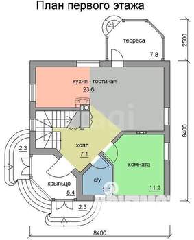 Дом 105м², 2-этажный, участок 8 сот.