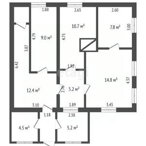 Дом 73м², 1-этажный, участок 6 сот.