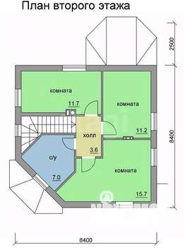 Дом 105м², 2-этажный, участок 8 сот.