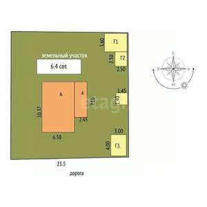 Дача 72м², 1-этажный, участок 6 сот.