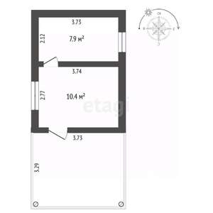 Дом 35м², 1-этажный, участок 6 сот.
