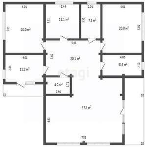 Дом 160м&sup2;, 1-этажный, участок 12 сот.  
