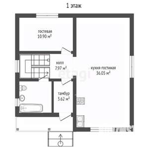 Дом 150м&sup2;, 2-этажный, участок 7 сот.  