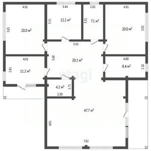 Дом 160м², 1-этажный, участок 12 сот.  