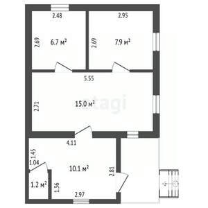 Дом 88м&sup2;, 2-этажный, участок 6 сот.  