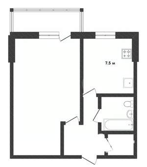 1-к квартира, на длительный срок, 33м2, 2/5 этаж