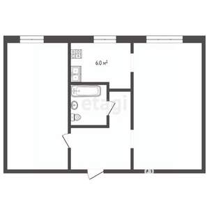 2-к квартира, на длительный срок, 45м2, 1/5 этаж