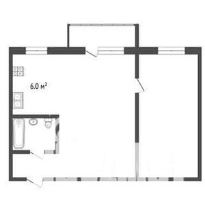 2-к квартира, на длительный срок, 42м2, 5/5 этаж