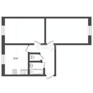 2-к квартира, на длительный срок, 45м2, 1/5 этаж