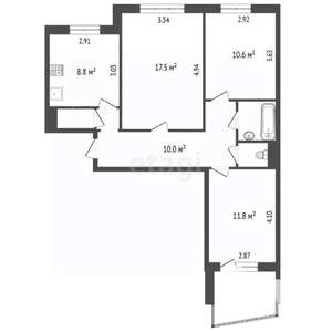 3-к квартира, на длительный срок, 65м2, 7/10 этаж