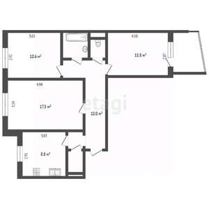 3-к квартира, на длительный срок, 65м2, 7/10 этаж
