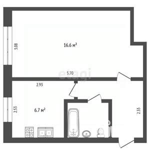 1-к квартира, на длительный срок, 31м2, 1/5 этаж