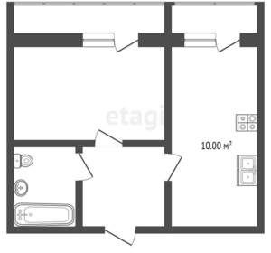 1-к квартира, на длительный срок, 45м2, 4/6 этаж