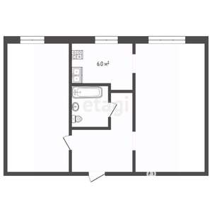 2-к квартира, на длительный срок, 45м2, 1/5 этаж