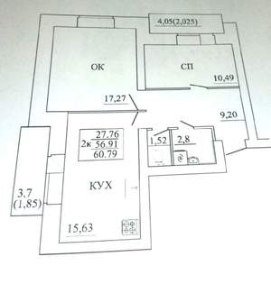 2-к квартира, на длительный срок, 57м2, 1/10 этаж