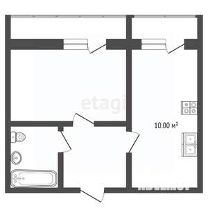 1-к квартира, на длительный срок, 45м2, 4/6 этаж