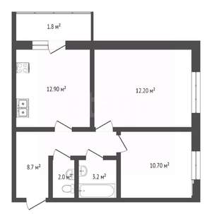 2-к квартира, на длительный срок, 56м2, 4/10 этаж