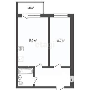 1-к квартира, на длительный срок, 40м2, 2/9 этаж