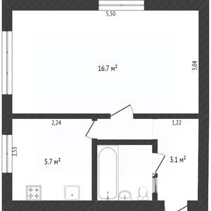 1-к квартира, вторичка, 33м2, 2/5 этаж