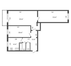 3-к квартира, вторичка, 56м2, 5/5 этаж