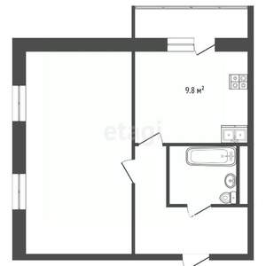 1-к квартира, вторичка, 38м2, 6/9 этаж