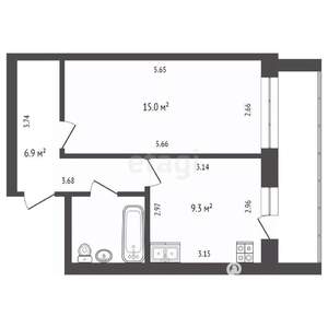 1-к квартира, вторичка, 35м2, 5/10 этаж