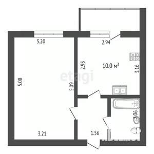 1-к квартира, вторичка, 32м2, 1/12 этаж