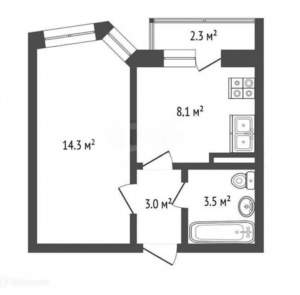 1-к квартира, вторичка, 29м2, 11/16 этаж