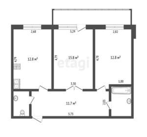 2-к квартира, вторичка, 60м2, 10/11 этаж