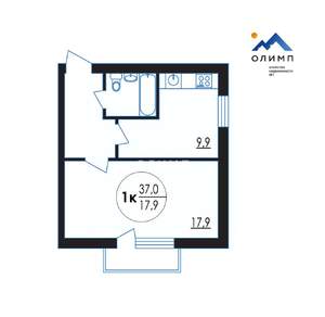 1-к квартира, вторичка, 37м2, 2/3 этаж