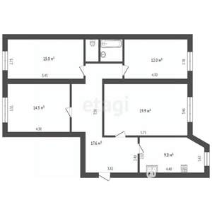 4-к квартира, вторичка, 96м2, 1/10 этаж