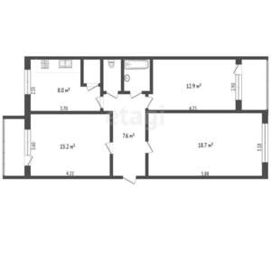 3-к квартира, вторичка, 67м2, 4/5 этаж