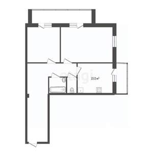 2-к квартира, вторичка, 69м2, 5/12 этаж