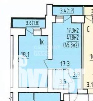 1-к квартира, вторичка, 45м2, 5/16 этаж