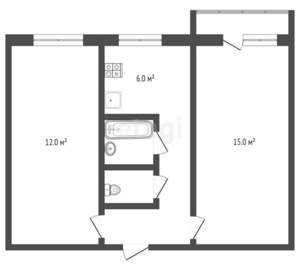 2-к квартира, вторичка, 45м2, 5/5 этаж