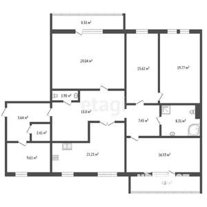 5-к квартира, вторичка, 168м2, 4/5 этаж