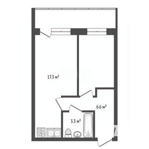 1-к квартира, вторичка, 40м2, 4/12 этаж