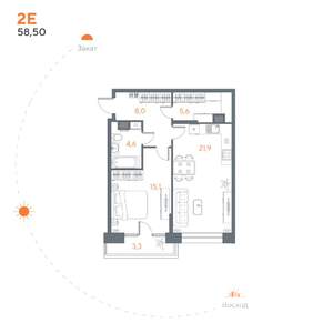1-к квартира, вторичка, 59м2, 8/8 этаж