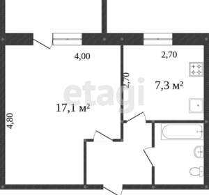 1-к квартира, вторичка, 33м2, 2/5 этаж