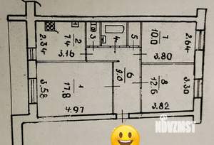 3-к квартира, вторичка, 62м2, 3/5 этаж