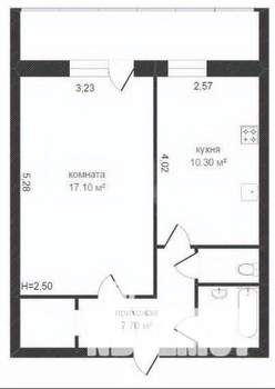 1-к квартира, вторичка, 40м2, 5/10 этаж