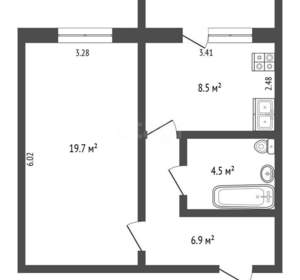 1-к квартира, вторичка, 40м2, 1/11 этаж