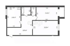 2-к квартира, вторичка, 86м2, 2/5 этаж