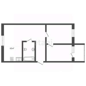 2-к квартира, вторичка, 51м2, 2/2 этаж