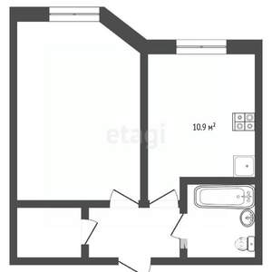 1-к квартира, вторичка, 42м2, 3/6 этаж