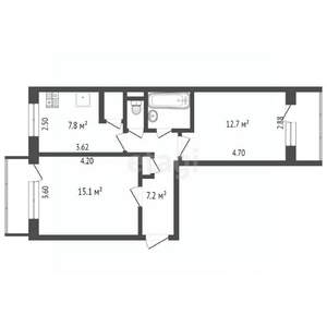 2-к квартира, вторичка, 48м2, 5/5 этаж