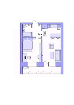 1-к квартира, вторичка, 45м2, 3/10 этаж
