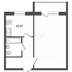 1-к квартира, вторичка, 30м2, 3/5 этаж