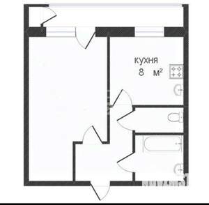 1-к квартира, вторичка, 34м2, 7/9 этаж