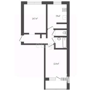 2-к квартира, вторичка, 49м2, 1/5 этаж